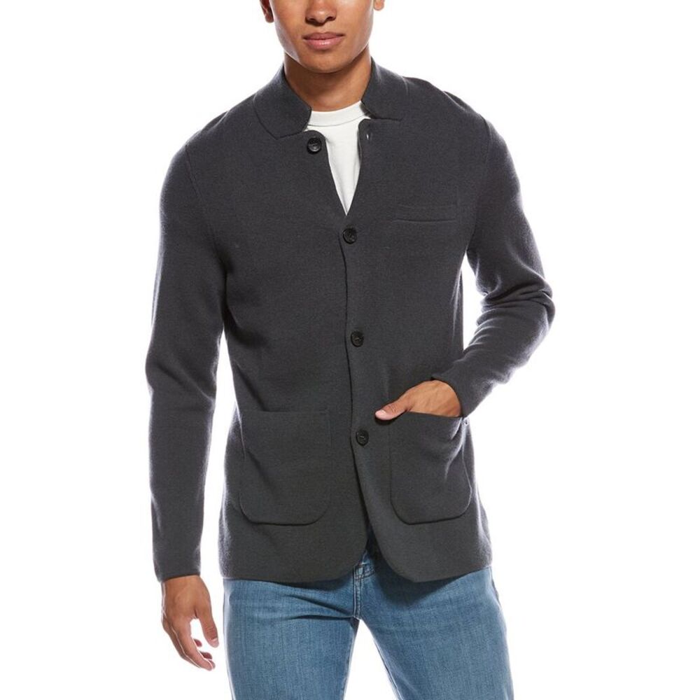 N.Peal Mens  Grosvenor Milano Cashmere Jacket, Grey